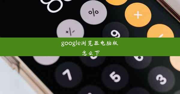 google浏览器电脑版怎么下