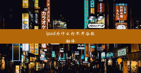 ipad为什么打不开谷歌翻译