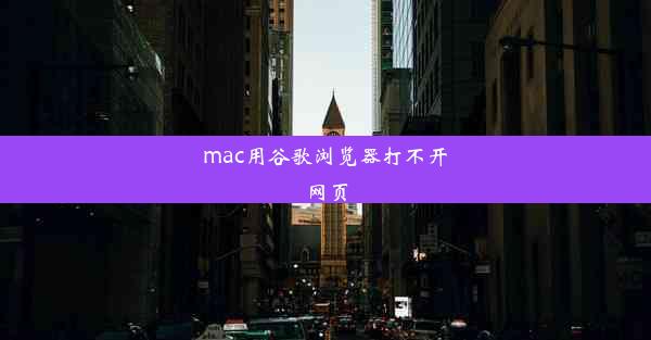 mac用谷歌浏览器打不开网页