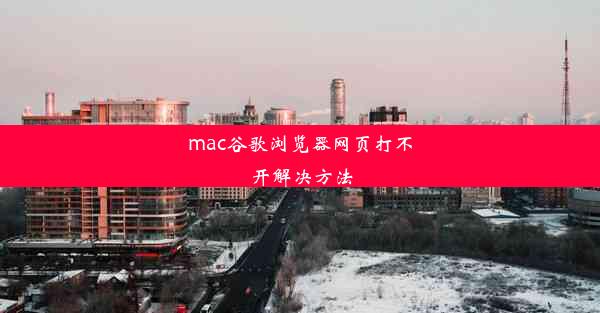 mac谷歌浏览器网页打不开解决方法