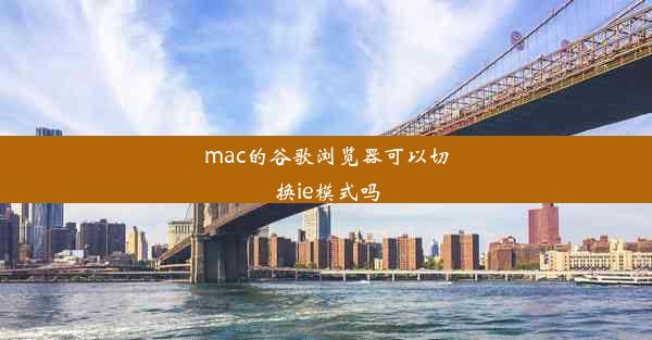 mac的谷歌浏览器可以切换ie模式吗