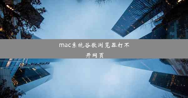 mac系统谷歌浏览器打不开网页