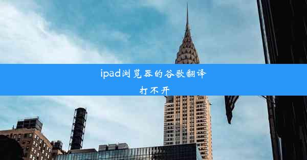 ipad浏览器的谷歌翻译打不开