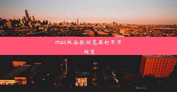 mac版谷歌浏览器打不开网页