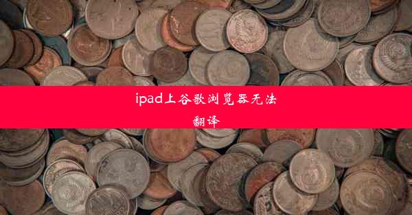 ipad上谷歌浏览器无法翻译