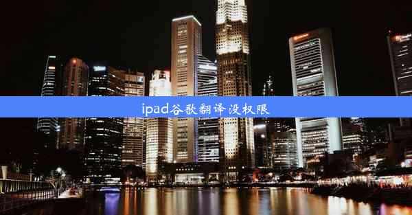 ipad谷歌翻译没权限