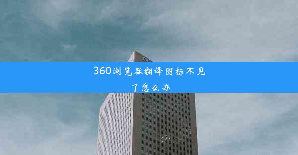 360浏览器翻译图标不见了怎么办