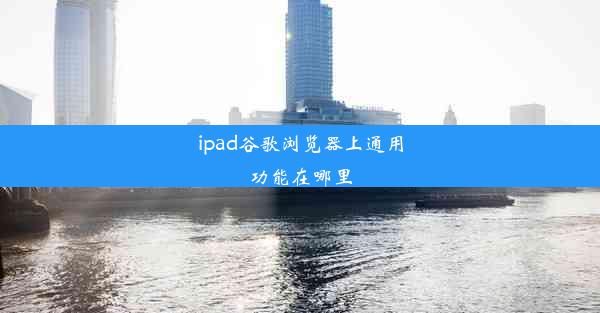 ipad谷歌浏览器上通用功能在哪里