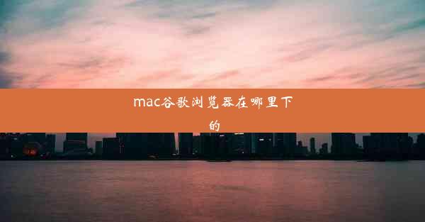 mac谷歌浏览器在哪里下的