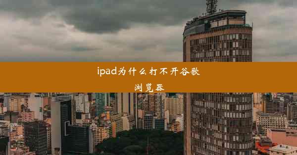 ipad为什么打不开谷歌浏览器