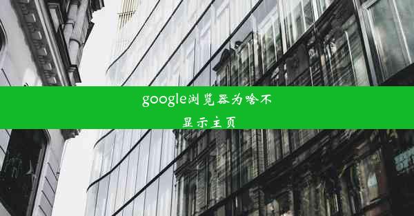 google浏览器为啥不显示主页