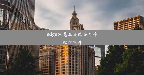 edge浏览器摄像头允许但打不开